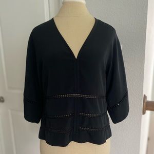 IRO Black Polyester Crop Top Size UK 44